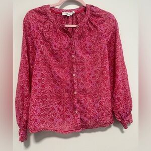 vineyard vine-Floral Pink Blouse size: Medium
